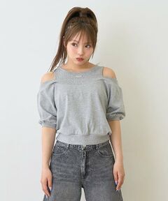 オフショルレイヤードTシャツ