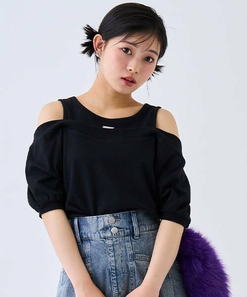 Lovetoxic / ラブトキシック Tシャツ | オフショルレイヤードTシャツ | 詳細11