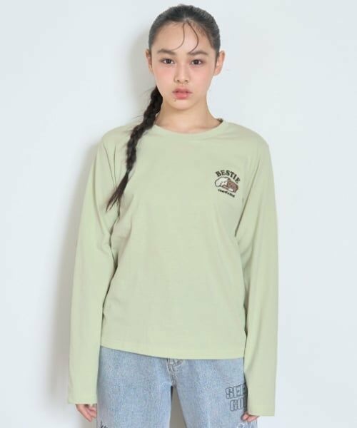 Lovetoxic / ラブトキシック Tシャツ | 【GOODPRICE】2キャラ長袖Tシャツ（エメラルド グリーン）