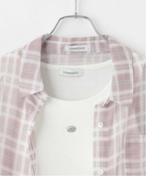 Lovetoxic / ラブトキシック シャツ・ブラウス | インナーつきシアーチェックシャツ | 詳細13