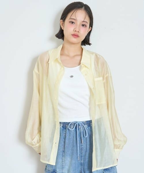 Lovetoxic / ラブトキシック シャツ・ブラウス | インナーつきシアーシャツ（クリーム）