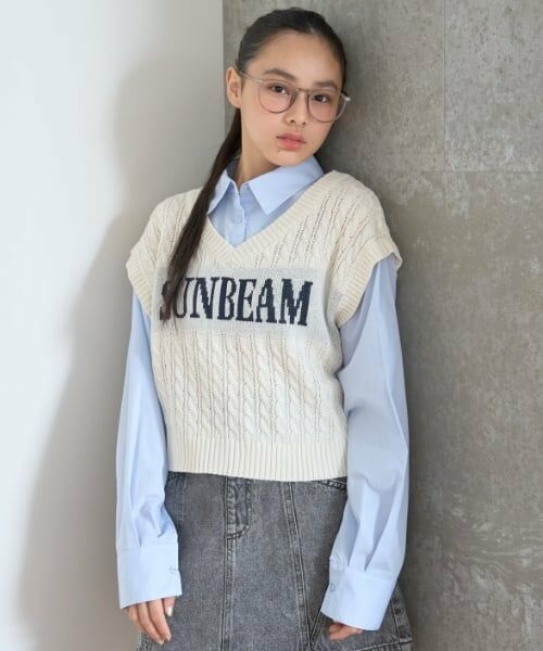 Lovetoxic / ラブトキシック シャツ・ブラウス | ニットレイヤードブラウス（アイボリー）