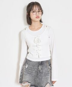 Lovetoxic / ラブトキシック Tシャツ | レースアップ長袖TシャツSET