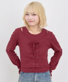レースアップ長袖TシャツSET