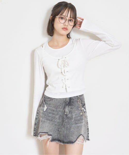 Lovetoxic / ラブトキシック Tシャツ | レースアップ長袖TシャツSET | 詳細3