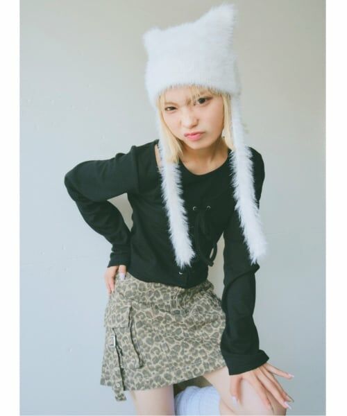 Lovetoxic / ラブトキシック Tシャツ | レースアップ長袖TシャツSET（黒）