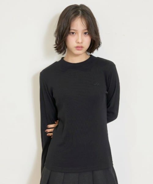 Lovetoxic / ラブトキシック Tシャツ | 【吸湿発熱】テレコ長袖Tシャツ（黒）