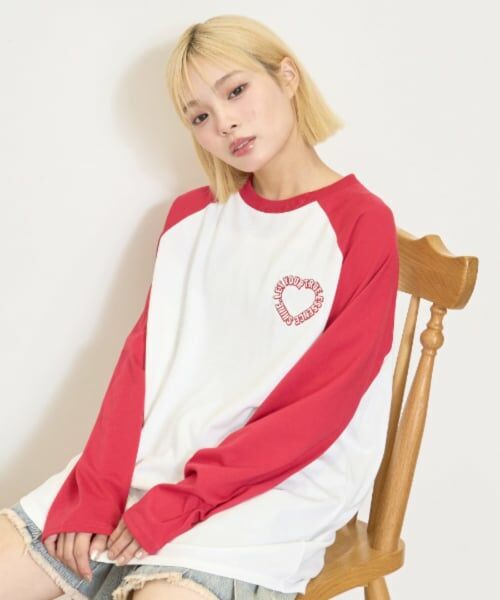 Lovetoxic / ラブトキシック Tシャツ | ハートラグランルーズ長袖Tシャツ | 詳細1