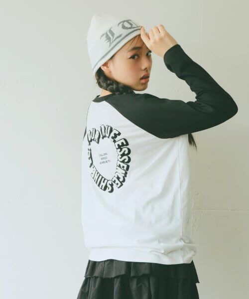 Lovetoxic / ラブトキシック Tシャツ | ハートラグランルーズ長袖Tシャツ（黒）