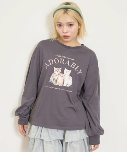 Lovetoxic / ラブトキシック Tシャツ | グラフィックアソート長袖Tシャツ（チャコール）