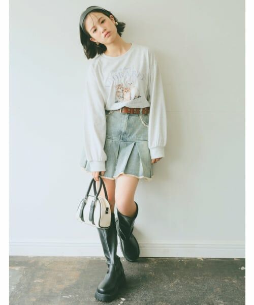 Lovetoxic / ラブトキシック Tシャツ | グラフィックアソート長袖Tシャツ（シロ杢）