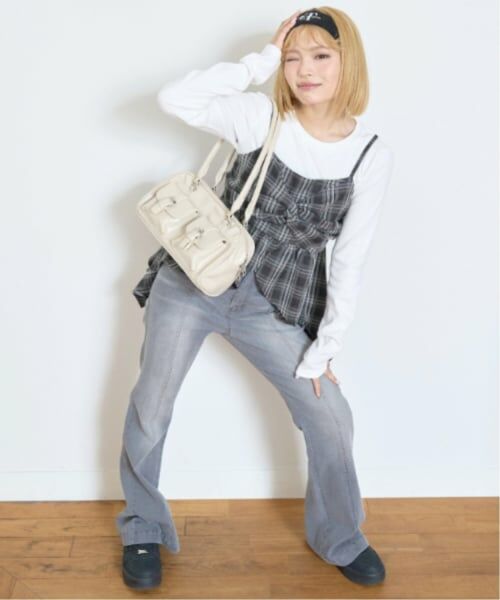 Lovetoxic / ラブトキシック キャミソール・チューブトップ | インナーツキイレヘムチェックキャミソール | 詳細1