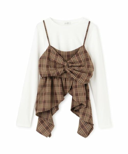 Lovetoxic / ラブトキシック キャミソール・チューブトップ | インナーツキイレヘムチェックキャミソール | 詳細3