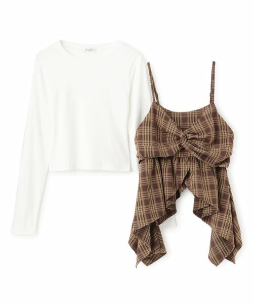 Lovetoxic / ラブトキシック キャミソール・チューブトップ | インナーツキイレヘムチェックキャミソール | 詳細6