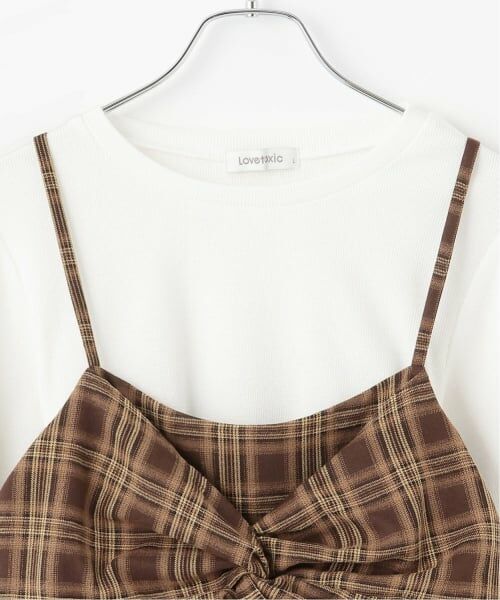Lovetoxic / ラブトキシック キャミソール・チューブトップ | インナーツキイレヘムチェックキャミソール | 詳細7