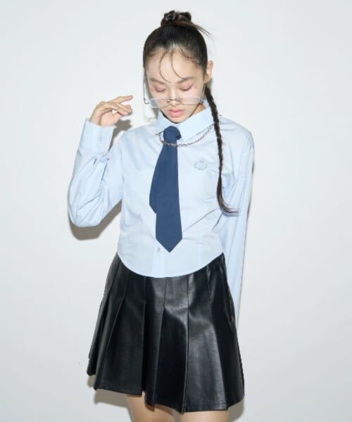 Lovetoxic / ラブトキシック シャツ・ブラウス | 【ラブトキガールコラボ】ネクタイツキ長袖シャツ | 詳細1