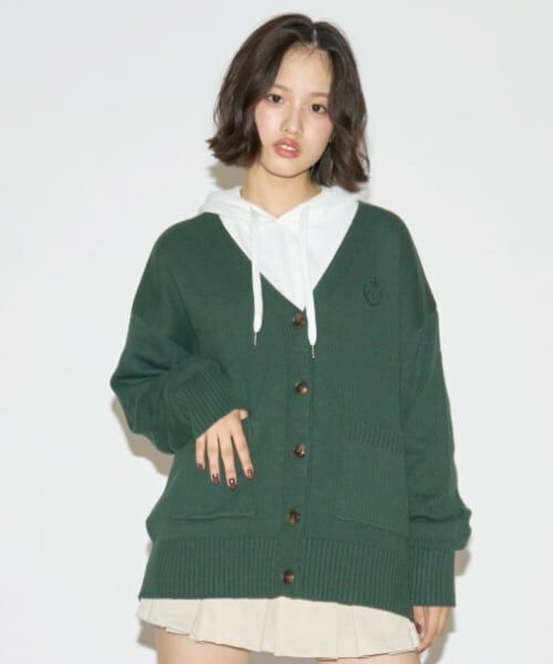 Lovetoxic / ラブトキシック カーディガン・ボレロ | 【ラブトキガールコラボ】スクールカーディガン（グリーン）