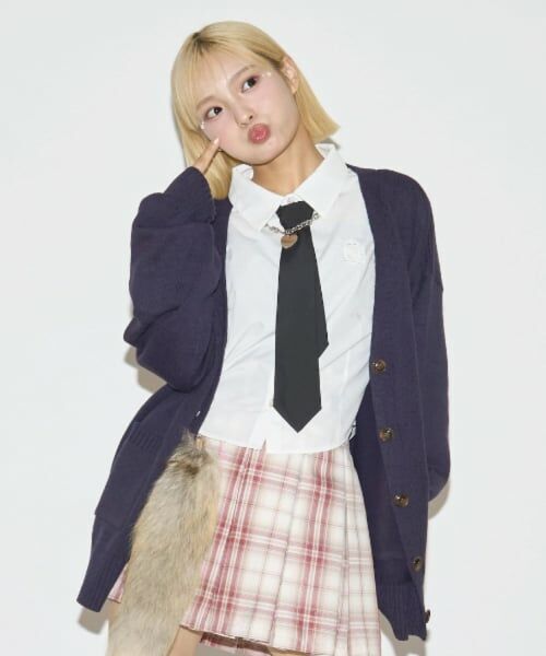 Lovetoxic / ラブトキシック カーディガン・ボレロ | 【ラブトキガールコラボ】スクールカーディガン（紺）