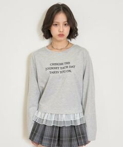 Lovetoxic / ラブトキシック Tシャツ | チュールペプラム長袖Tシャツ