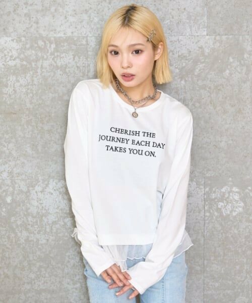 Lovetoxic / ラブトキシック Tシャツ | チュールペプラム長袖Tシャツ | 詳細1