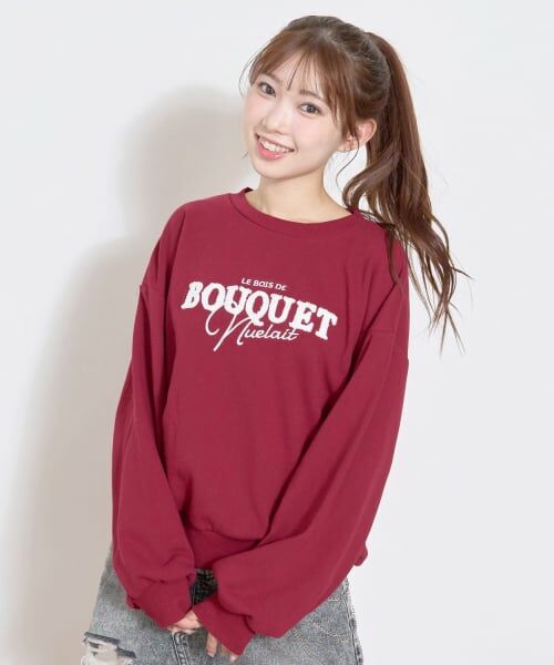 Lovetoxic / ラブトキシック スウェット | 【秒かわトップス】ロゴ刺しゅうベーシックスウェット | 詳細1