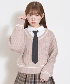 Lovetoxic / ラブトキシック ニット・セーター | 衿つきレイヤードニット