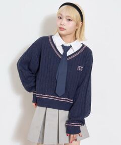 Lovetoxic / ラブトキシック ニット・セーター | 衿つきレイヤードニット