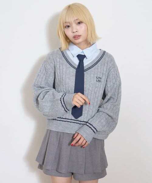 Lovetoxic / ラブトキシック ニット・セーター | 衿つきレイヤードニット | 詳細1
