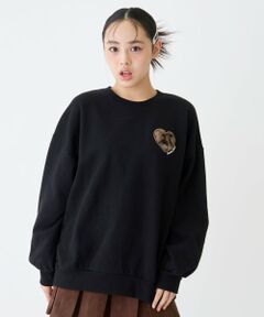 Lovetoxic / ラブトキシック スウェット | 【綿100％】裏起毛アニマルルーズスウェット