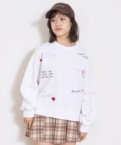 Lovetoxic / ラブトキシック スウェット | 【綿100％】リサイクルコットン飛び刺しゅうスウェット