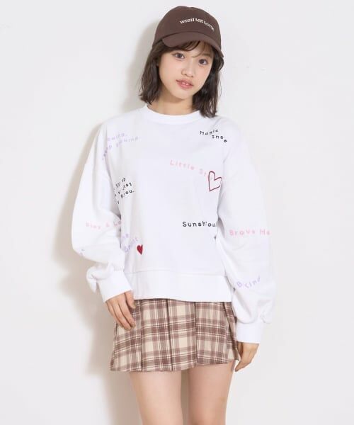 Lovetoxic / ラブトキシック スウェット | 【綿100％】リサイクルコットン飛び刺しゅうスウェット | 詳細1