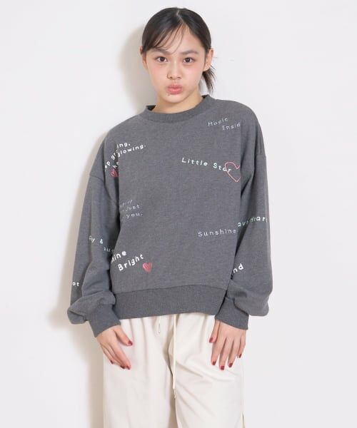 Lovetoxic / ラブトキシック スウェット | 【綿100％】リサイクルコットン飛び刺しゅうスウェット | 詳細3