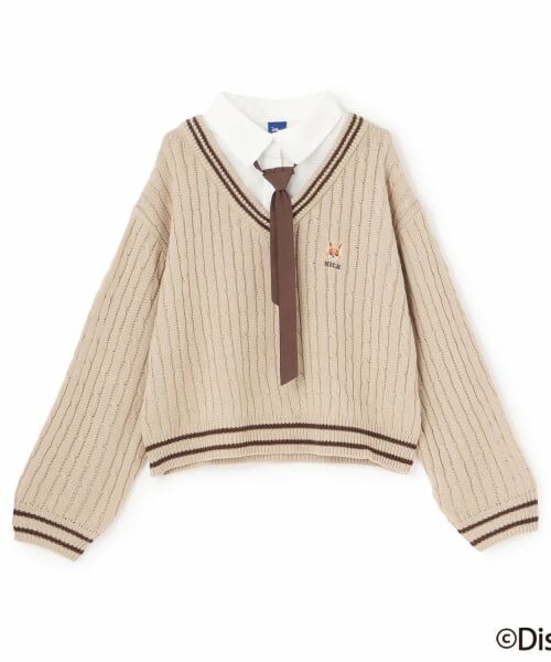 Lovetoxic / ラブトキシック ニット・セーター | 【Disney】【ズートピア】レイヤードニット（ベージュ）