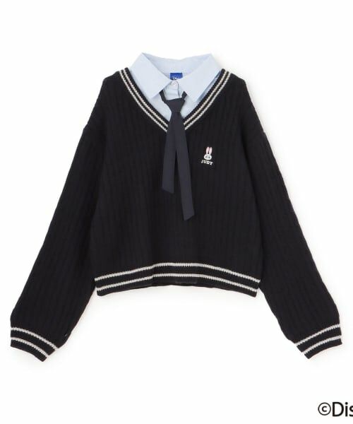 Lovetoxic / ラブトキシック ニット・セーター | 【Disney】【ズートピア】レイヤードニット（紺）