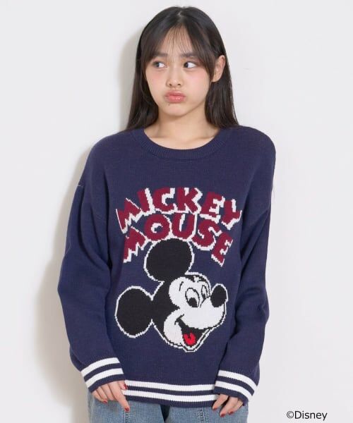 Lovetoxic / ラブトキシック ニット・セーター | 【Disney】フェイスニット（紺）