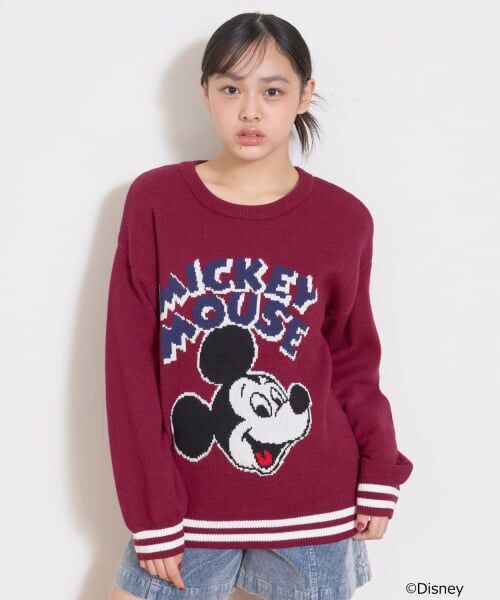 Lovetoxic / ラブトキシック ニット・セーター | 【Disney】フェイスニット（エンジ）