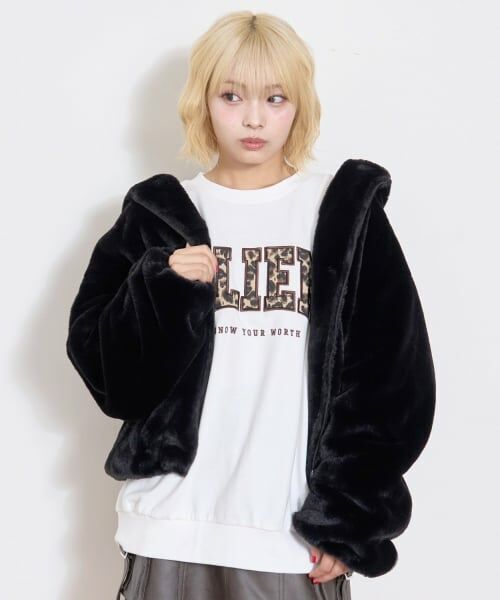 Lovetoxic / ラブトキシック ブルゾン | ファーパーカ（黒）