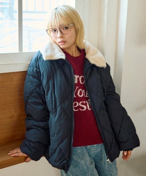 Lovetoxic / ラブトキシック ブルゾン | キルト中綿ブルゾン（黒）