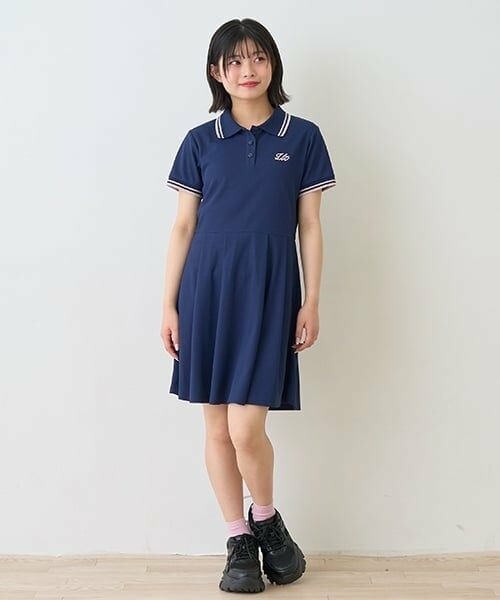 Lovetoxic / ラブトキシック ミニ丈・ひざ丈ワンピース | カノコポロワンピース（紺）