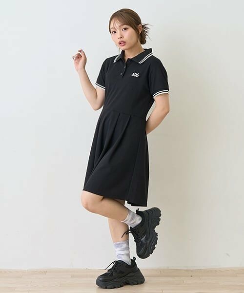 Lovetoxic / ラブトキシック ミニ丈・ひざ丈ワンピース | カノコポロワンピース（黒）