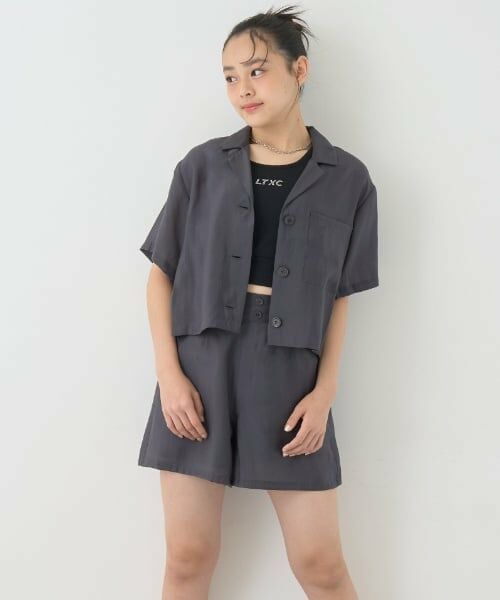 Lovetoxic / ラブトキシック シャツ・ブラウス | シアーシャツJKセットアップ（チャコール）