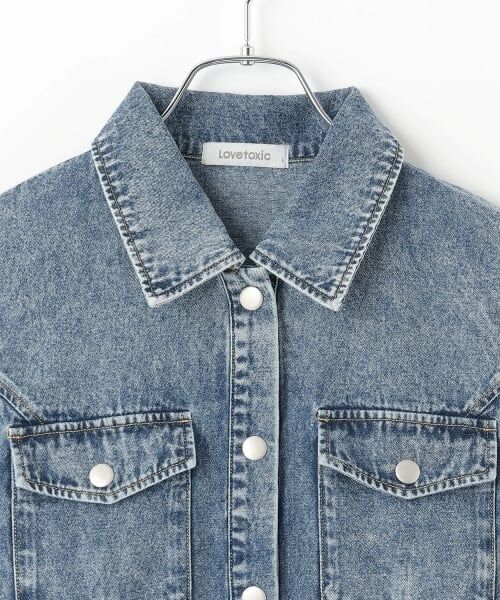Lovetoxic / ラブトキシック ミニ丈・ひざ丈ワンピース | デニムシャツワンピース | 詳細7