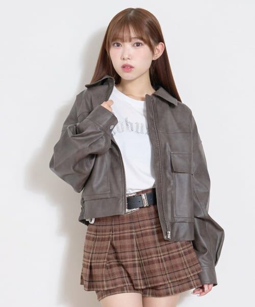 Lovetoxic / ラブトキシック ブルゾン | 合皮ブルゾン（茶）