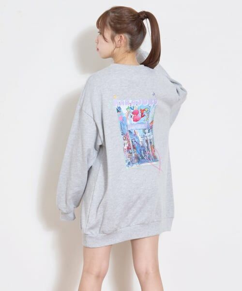 Lovetoxic / ラブトキシック ミニ丈・ひざ丈ワンピース | フォトバックプリントプルワンピース（トップ グレー）