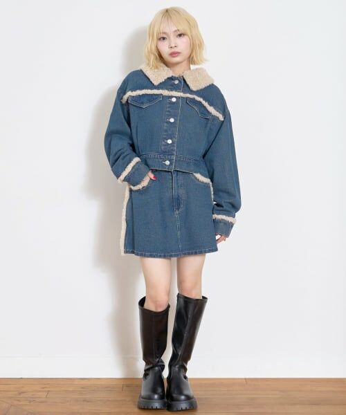 Lovetoxic / ラブトキシック ブルゾン | 裏キルトデニムセットアップ | 詳細1