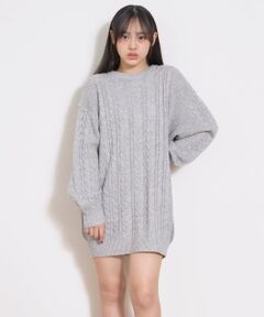 Lovetoxic / ラブトキシック ミニ丈・ひざ丈ワンピース | ラメニットルーズワンピース