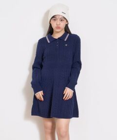 Lovetoxic / ラブトキシック ミニ丈・ひざ丈ワンピース | スタイルアップポロニットワンピース