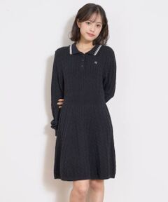 Lovetoxic / ラブトキシック ミニ丈・ひざ丈ワンピース | スタイルアップポロニットワンピース