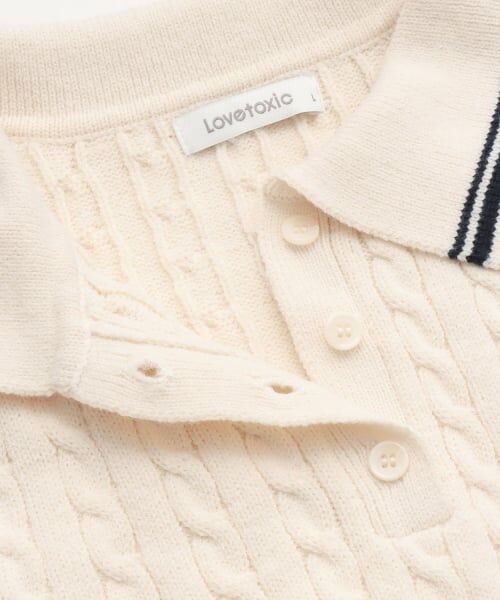 Lovetoxic / ラブトキシック ミニ丈・ひざ丈ワンピース | スタイルアップポロニットワンピース | 詳細11