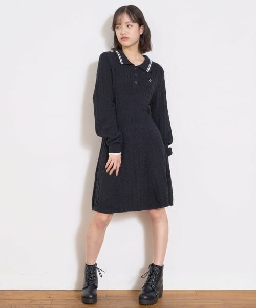 Lovetoxic / ラブトキシック ミニ丈・ひざ丈ワンピース | スタイルアップポロニットワンピース | 詳細4